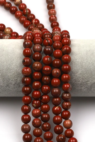 Red Jasper Doğal Taş Dizi 8 mm Küre Kesim ürün görseli 1