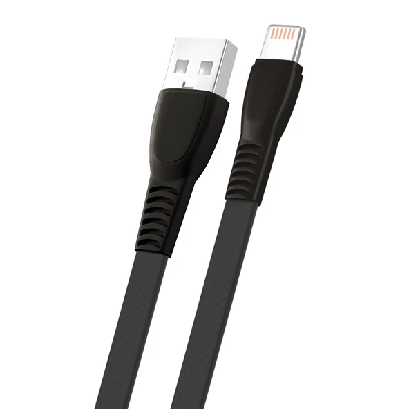 FitPlus Flat FS-402 Lightning Data/Şarj Kablosu 2.4A 1mt - Resim 5