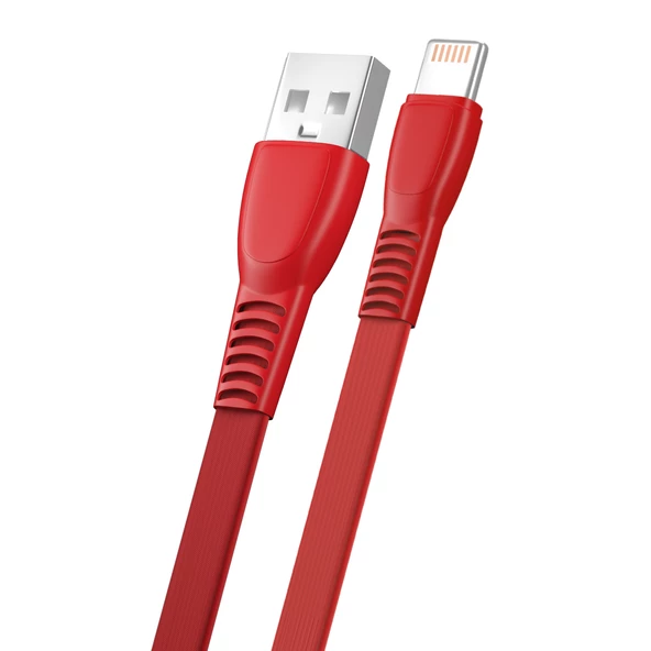 FitPlus Flat FS-402 Lightning Data/Şarj Kablosu 2.4A 1mt - Resim 3