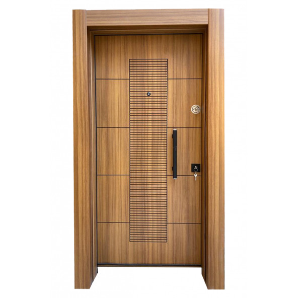 Tezwood 3593 Ahşap Kaplama ABD Rustik Çizgili Düz Model Çelik Kapı, Daire Kapısı, Villa Kapısı ürün görseli 1