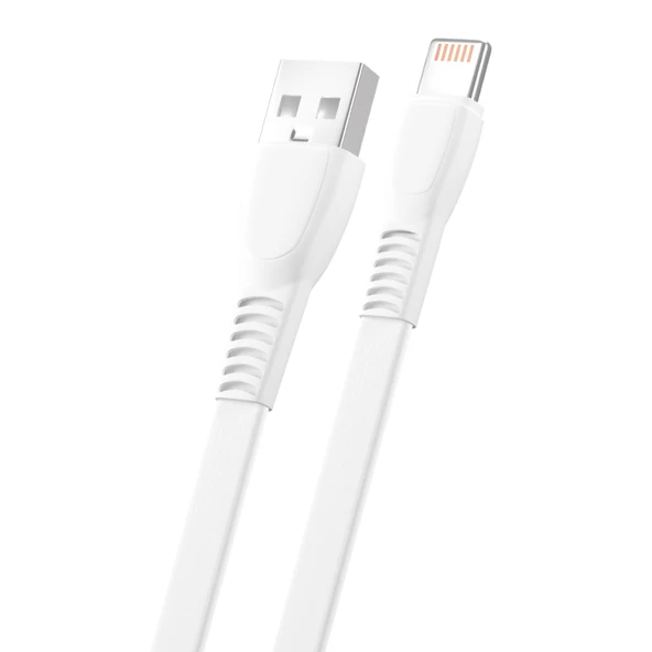 FitPlus Flat FS-402 Lightning Data/Şarj Kablosu 2.4A 1mt - Resim 2