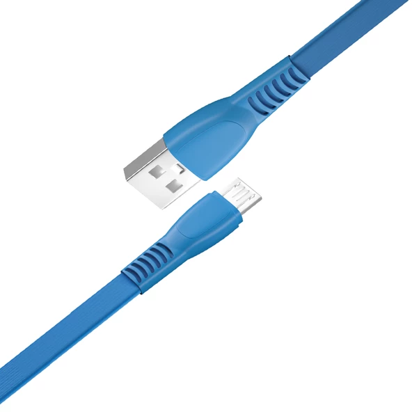 FitPlus Flat FS-401 Micro USB Data/Şarj Kablosu 2.4A 1mt - Resim 12