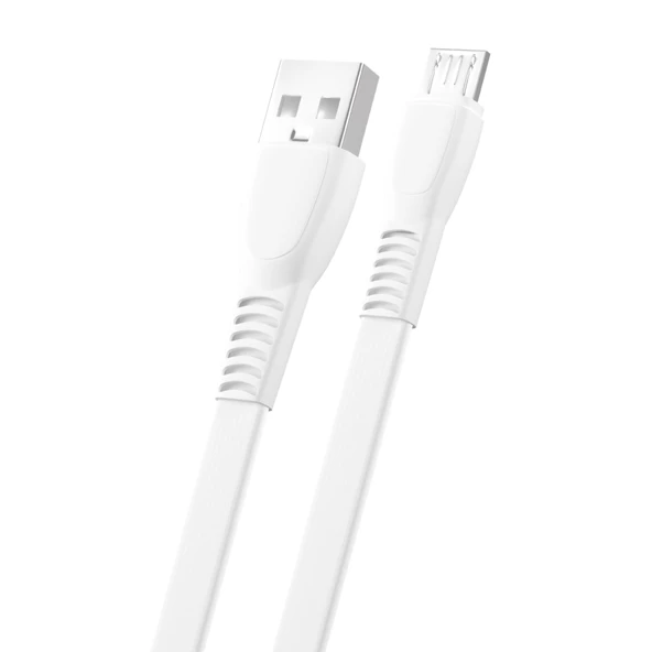 FitPlus Flat FS-401 Micro USB Data/Şarj Kablosu 2.4A 1mt - Resim 2