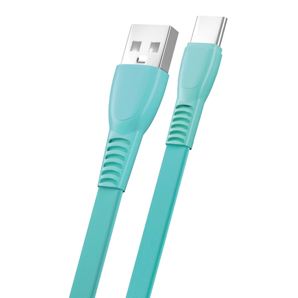 FitPlus Flat FS-403 Type-C Data/Şarj Kablosu 2.4A 1mt - Resim 6