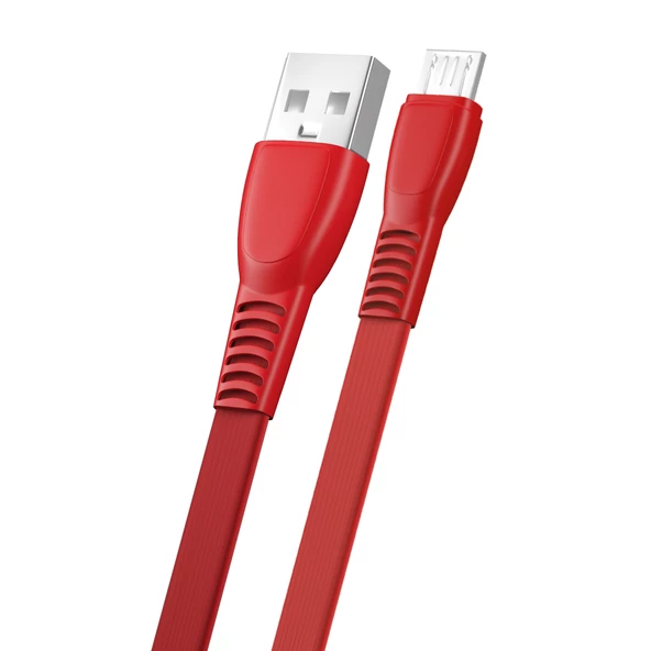 FitPlus Flat FS-401 Micro USB Data/Şarj Kablosu 2.4A 1mt - Resim 3