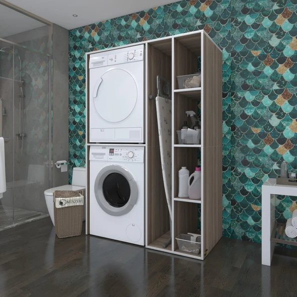 Kenzlife çamaşır-kurutma makinesi dolabı alyusha crd 180*120*60 banyo kapaksız arkalıksız ürün görseli 1