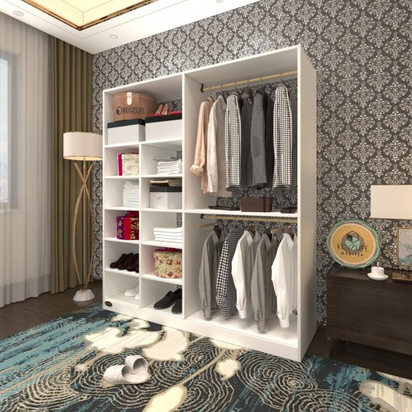 Kenzlife giysi dolabı fikret 180x180x45 byz gardırop ürün görseli 1