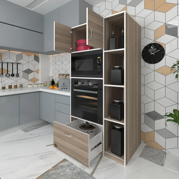 Kenzlife fırın dolabı makbule crd 180*90*56 mutfak çekmeceli ayaklı banyo kiler ofis ürün görseli 1