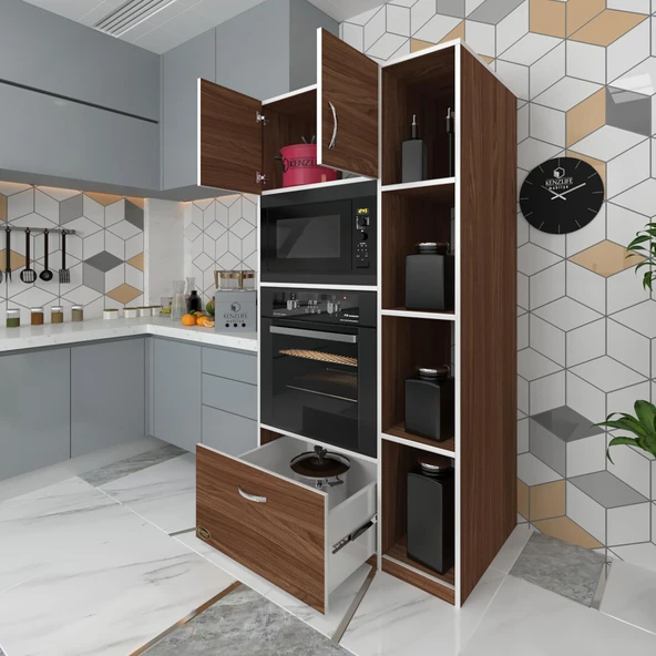 Kenzlife fırın dolabı makbule cvz 180*90*56 mutfak çekmeceli ayaklı banyo kiler ofis ürün görseli 1