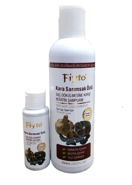 Fiyto Kara Sarımsak Özlü Şampuan 500 ml + Saç Serumu 75 ml ürün görseli 1