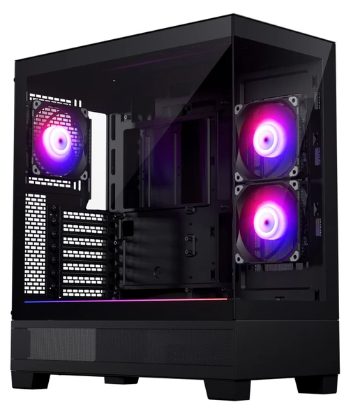 PHANTEKS XT VIEW Black PH-XT523V1_DBK01, Cam Dizayn ATX Tempered Glass 3x120mm DRGB PWM Fan, Siyah  Kasa ürün görseli 1