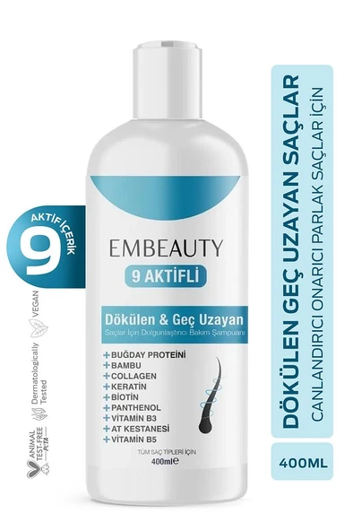 Embeauty 9 Aktifli 400 ml Saç Dökülmesine Karşı Şampuan ürün görseli 1
