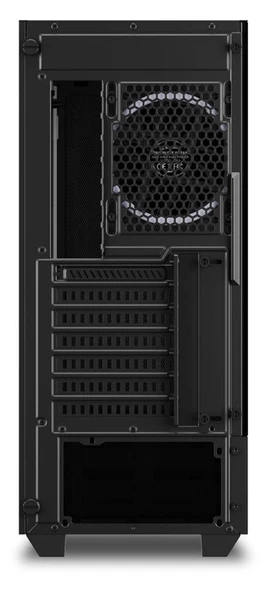 SHARKOON RGB HEX Black ARGB Temperli Yan Cam, 6x120mm ARGB Fan, Type-C 3.2 Gen 2, Siyah, ATX  Kasa - Resim 8