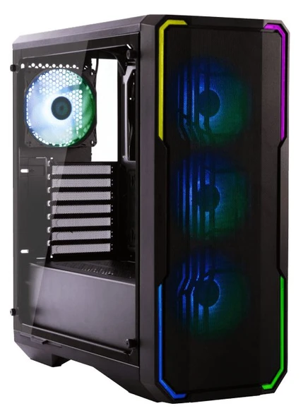 BITFENIX Enso Mesh 4ARGB BLACK Siyah BFC-ESM-150-KKWGK-4A, 4x120mm ARGB Fan, Temperli Yan Cam, 272mm E-ATX desteği, MidTower  Kasa ürün görseli 1