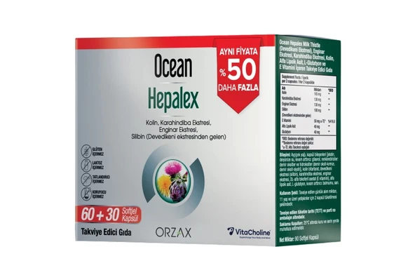 Ocean Hepalex 60+30 Softjel Kapsül - %50 Daha Fazla 850071952919 ürün görseli 1