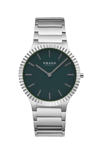 Obaku Denmark V292GXCESC Quartz Çelik Gri Yeşil Kadran 40 mm Erkek Kol Saati ürün görseli 1