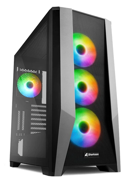 Endorfy SHARKOON TG7M TEMPERLI YAN CAM FAN GEN 2 MID-TOWER 4x120mm Fans ARGB Black USB-C