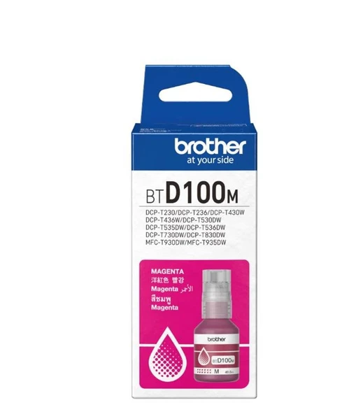 Brother BTD100M Magenta Kırmızı 5.000 Sayfa Şişe Mürekkep DCP-T430-T530-T730-T830  MFC-T930-T935 ürün görseli 1
