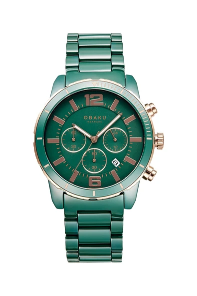 Obaku Denmark V278GCEECE Quartz Seramik Yeşil Safir Cam 43 mm Erkek Kol Saati ürün görseli 1