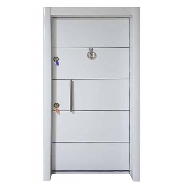 Tezwood 1659 Statik Kasalı Beyaz Renk Düz Model Daire Giriş Kapısı, Çelik Kapı, Villa Kapısı, Villa Kapısı ürün görseli 1