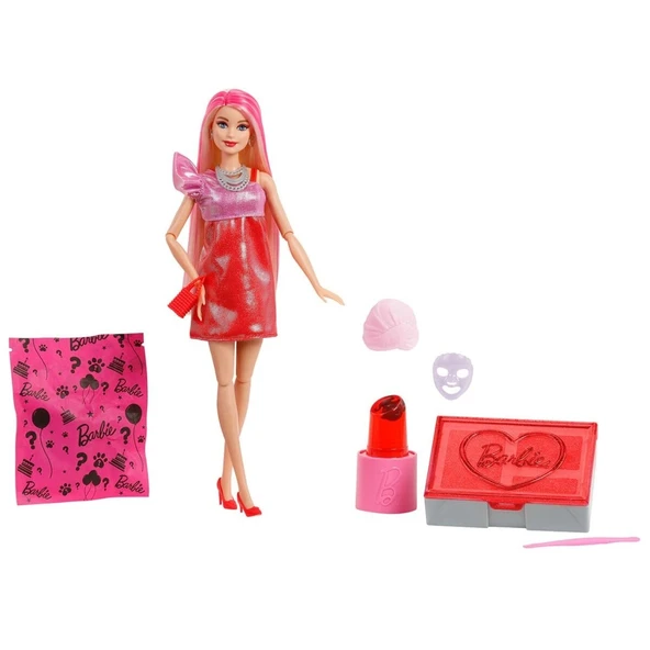 Nessiworld JFY68 Barbie Party Unboxed Glam Party Serisi - Kırmızı Elbiseli ürün görseli 1