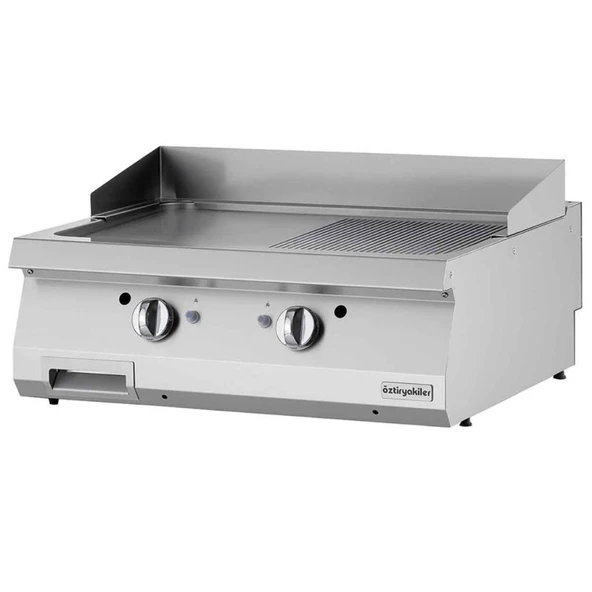 Öztiryakiler 7864.N1.80703.16 Gazlı Grill Plate, Yarı Oluklu, 80x70x30 Cm, Ogg 8070 1/2 N ürün görseli 1