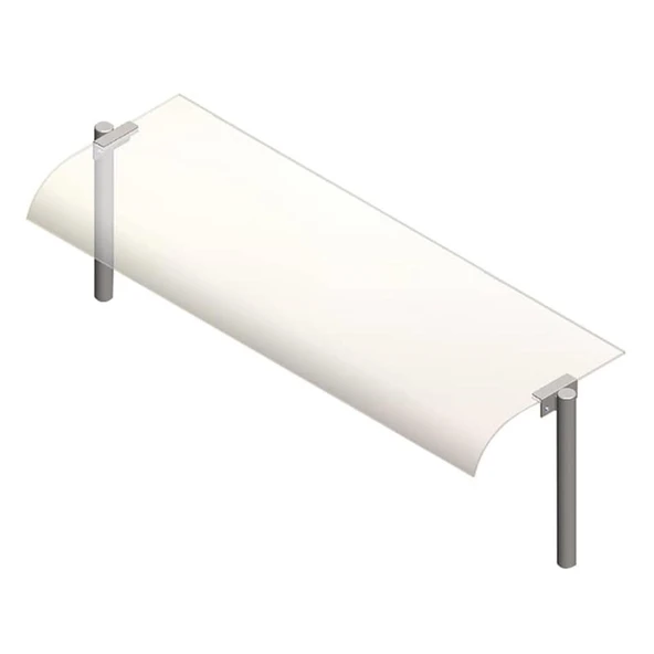 Öztiryakiler 7897.14030.03 Bombe Camlı Servis Rafı, 140x30 Cm ürün görseli 1