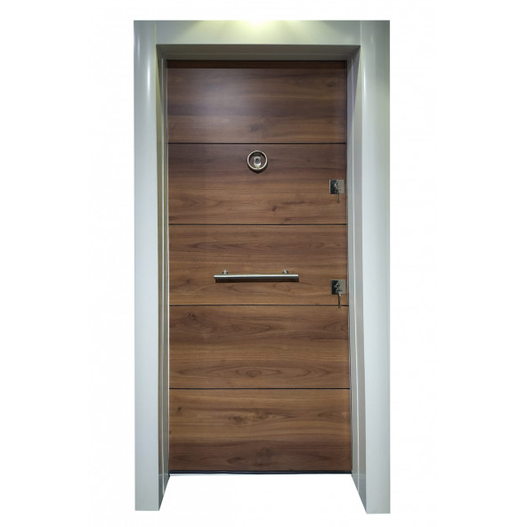 Tezwood 1650 Beyaz Statik Kasalı Düz Model Daire Kapısı, Villa Kapısı, Çelik Kapı ürün görseli 1