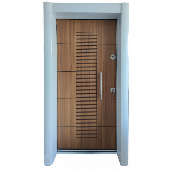 Tezwood 1593 Statik Kasalı Beyaz Renk Düz Model Daire Giriş Kapısı, Çelik Kapı, Villa Kapısı ürün görseli 1