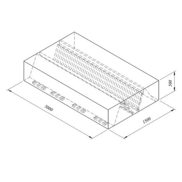 Öztiryakiler 7885.50155.14 Kutu Tipi Çift Cidarlı Filtreli Orta Tip Davlumbaz, 500x150 Cm ürün görseli 1