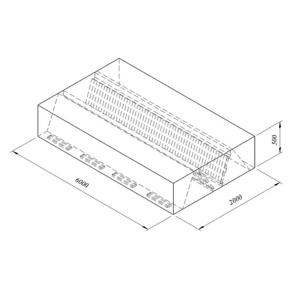 Öztiryakiler 7885.60205.14 Kutu Tipi Çift Cidarlı Filtreli Orta Tip Davlumbaz, 600x200 Cm ürün görseli 1