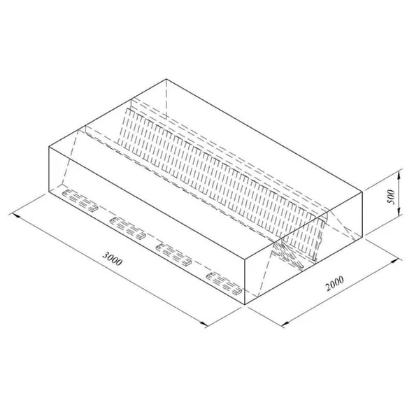 Öztiryakiler 7885.30205.14 Kutu Tipi Çift Cidarlı Filtreli Orta Tip Davlumbaz, 300x200 Cm ürün görseli 1