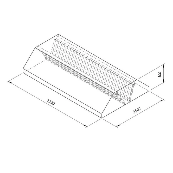 Öztiryakiler 7885.35255.10 Filtreli Orta Tip Davlumbaz, 350x250 Cm ürün görseli 1