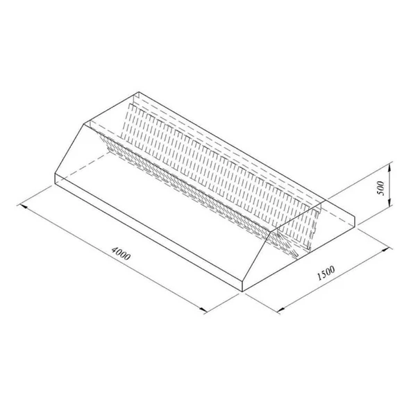Öztiryakiler 7885.40155.10 Filtreli Orta Tip Davlumbaz, 400x150 Cm ürün görseli 1