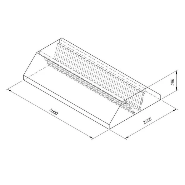 Öztiryakiler 7885.30255.10 Filtreli Orta Tip Davlumbaz, 300x250 Cm ürün görseli 1