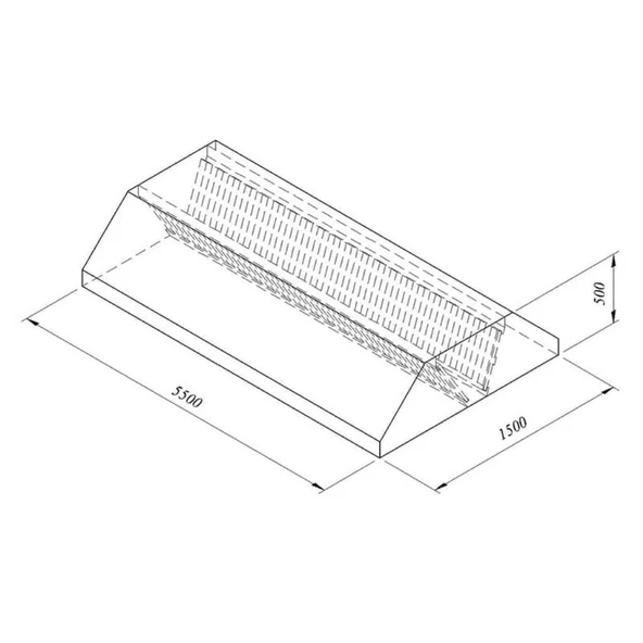 Öztiryakiler 7885.55155.10 Filtreli Orta Tip Davlumbaz, 550x150 Cm ürün görseli 1