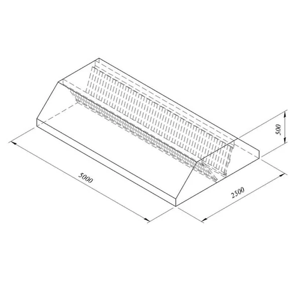 Öztiryakiler 7885.50255.10 Filtreli Orta Tip Davlumbaz, 500x250 Cm ürün görseli 1