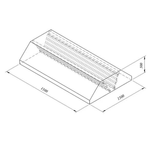 Öztiryakiler 7885.15155.10 Filtreli Orta Tip Davlumbaz, 150x150 Cm ürün görseli 1