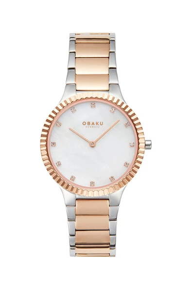 Obaku Denmark V292LXZWSH Quartz Çelik Rose/Gri Sedef Kadran 31 mm Kadın Kol Saati ürün görseli 1
