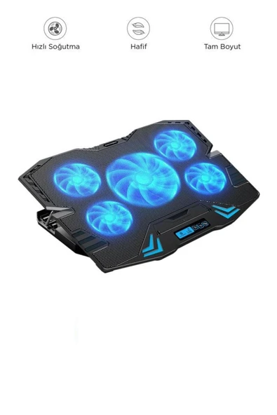 CF-05 Ayarlanabilir Dizüstü Bilgisayar Rgb Soğutma Fanı Siyah ürün görseli 1