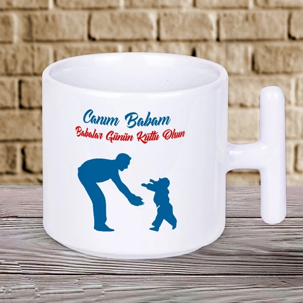 Babalar Gününe Özel Sevgi Dolu Canım Babam Yazılı T Kupa – Babalar Çok Sevecek! ürün görseli 1