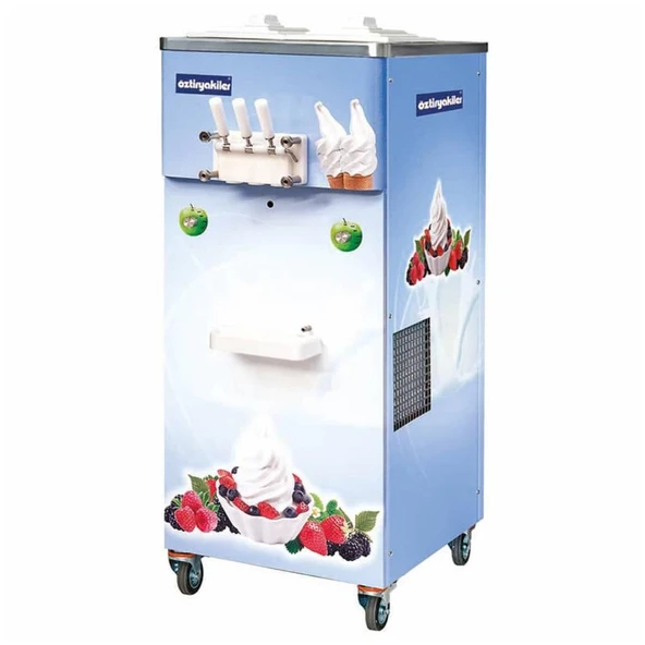Öztiryakiler 8919.OEF40.AP Üç Kollu Dondurma Ve Donmuş Yoğurt Makinesi, Pompalı, Karıştırıcılı, 2x11 Lt ürün görseli 1