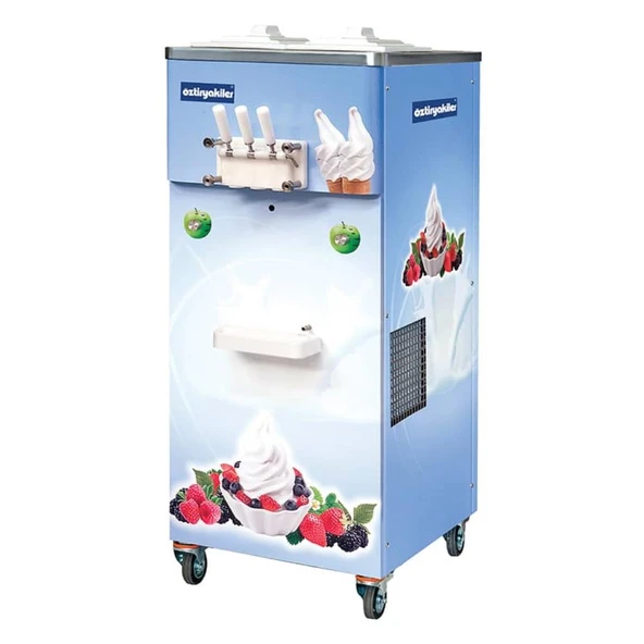 Öztiryakiler 8919.OEF40.0A Üç Kollu Dondurma Ve Donmuş Yoğurt Makinesi, Karıştırıcılı, 2x15 Lt ürün görseli 1