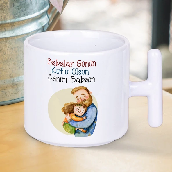 Babalar Günün Kutlu Olsun Canım Babam Baskılı Babalar Gününe Özel Hediyelik T Kupa Bardak ürün görseli 1