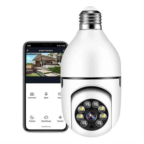 Sepetinegelsin WiFi 360 Panoramik Ampul Kamera Gece Görüş Ses Akıllı Hareket Algılayıcı ürün görseli 1