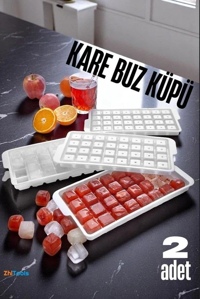 Zhltools Buz Kalıbı KARE İçecek Buz Kalıbı - Mutfak Buz Kalıbı Kolay Çıkarılır Buz Kalıbı 2 ADET ürün görseli 1