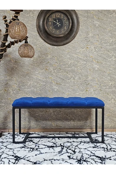 Siyah Boyalı - L - Ayaklı 100 cm x 38 cm Oturak - Bench - Makyaj Taburesi - Makyaj Oturak Mavi Renk 100 x 40 Boyut/Ebat ürün görseli 1