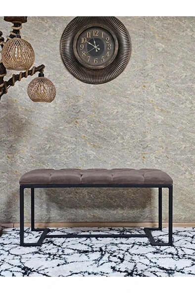 Siyah Boyalı - L - Ayaklı 100 cm x 38 cm Oturak - Bench - Makyaj Taburesi - Makyaj Oturak Kahverengi Renk 100 x 40 Boyut/Ebat ürün görseli 1