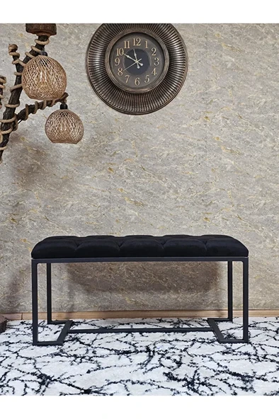 Siyah Boyalı - L - Ayaklı 100 cm x 38 cm Oturak - Bench - Makyaj Taburesi - Makyaj Oturak Siyah Renk 100 x 40 Boyut/Ebat ürün görseli 1