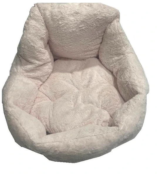 Süslüpati Kullanışlı Yıkanabilir Kumaş Silikon Elyaf Dolgulu Kedi Köpek Yatağı Lila 56Cm ürün görseli 1